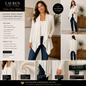 Lauren Ralph Lauren Women’s PM Cream Draped Open Front Cardigan Sweater