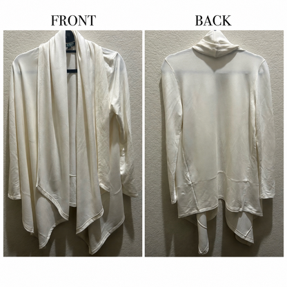 Lauren Ralph Lauren Women’s PM Cream Draped Open Front Cardigan Sweater