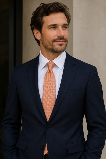Armani Men’s Peach Orange Silk Tie