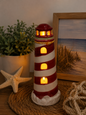 Ceramic Lighthouse Tee Light Holder 9.5 inches tall