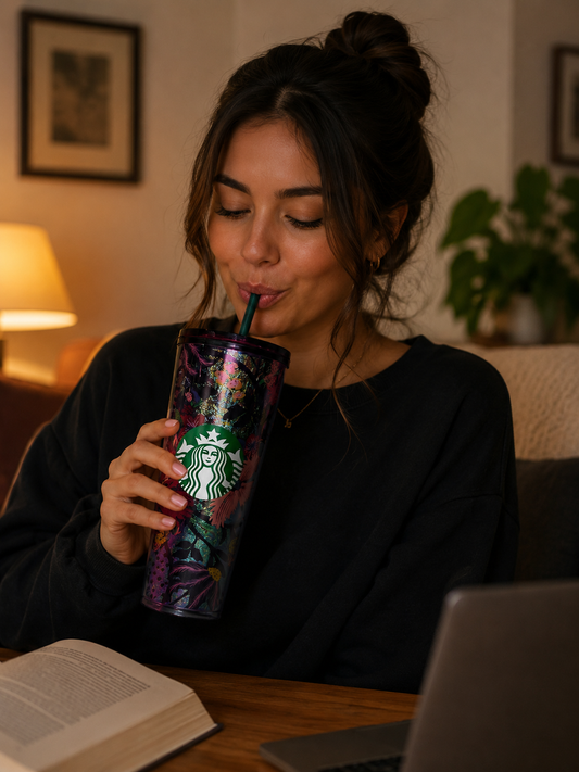 Starbucks Multicolor Floral Metallic Travel Cup size 24oz