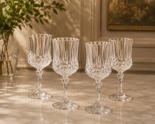 Vintage Cristal D’Arques-Durand Longchamp Crystal Wine Glasses 6.5in (Set of 4)
