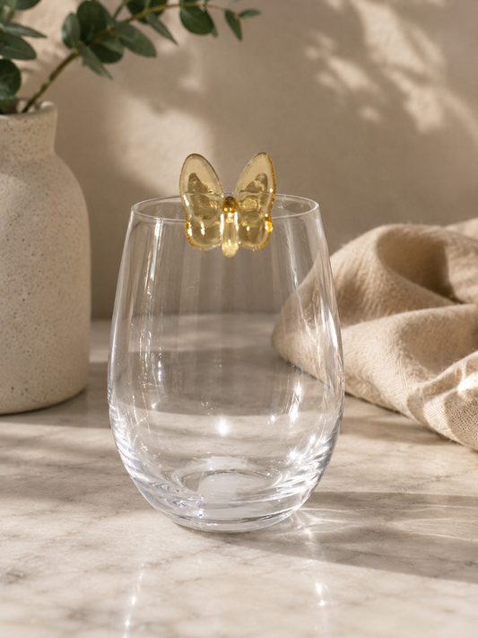 Godinger butterfly stemless wine glass