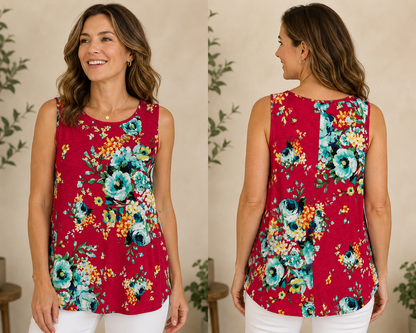 Hemish Womens Floral Sleeveless Tunic size XL