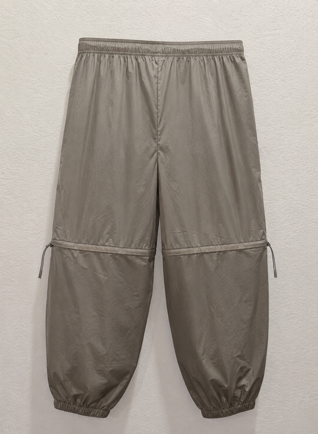 Adidas Nylon beige convertible zip off jogger pants