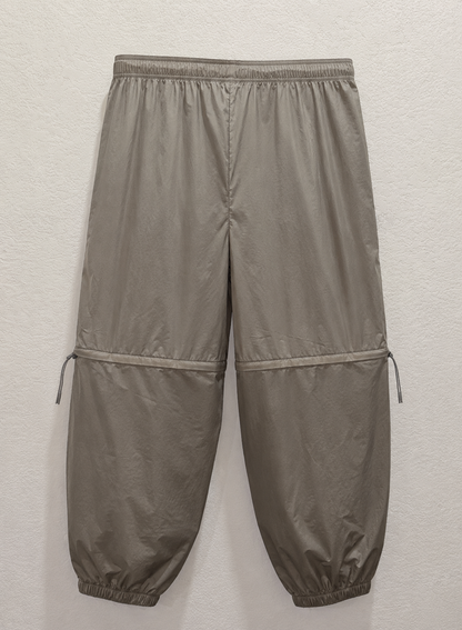 Adidas Nylon beige convertible zip off jogger pants