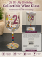 21st Birthday Decorated Wine Glass 15oz