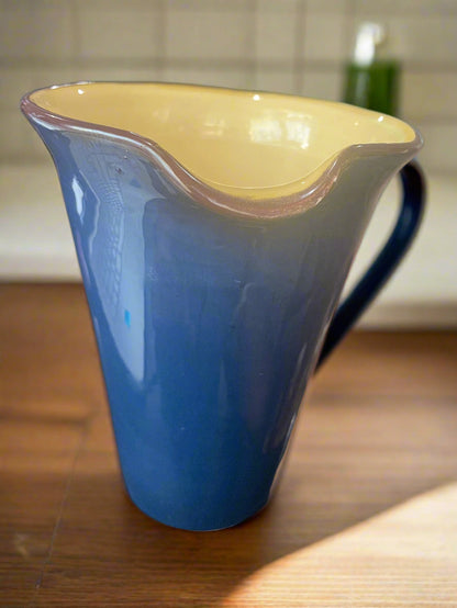 Vintage Crate & Barrel Dark Blue Pitcher Made in Italy