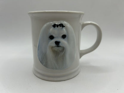 Vintage 3D Maltese With Adorable Bows Mug