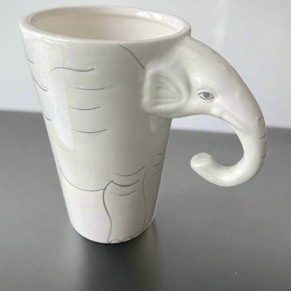 Elephant Mug with Face and Trunk Design Handle