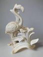 Porcelain White Flamingo Figurine