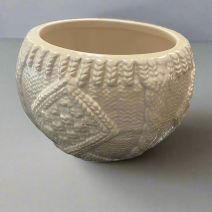 Ceramic Cream Sweater Style Planter or Trinket Holder