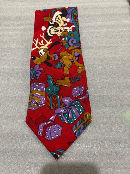Disney Mickey Minnie & Pluto Christmas Tie