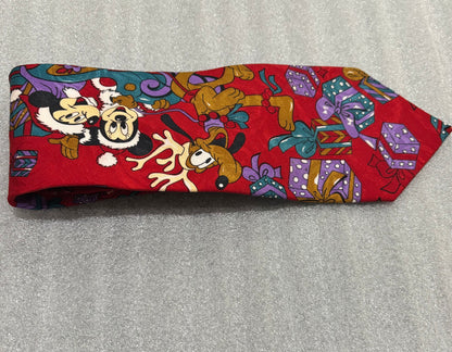 Disney Mickey Minnie & Pluto Christmas Tie