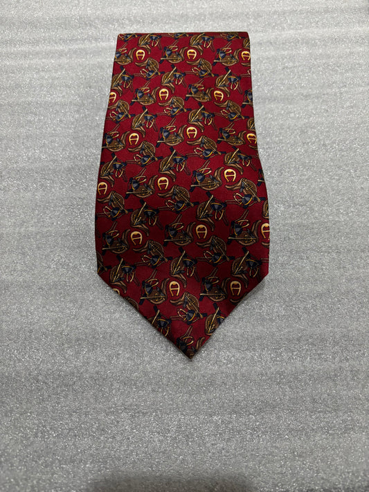 Elienne Aigner Red 100% Silk Tie