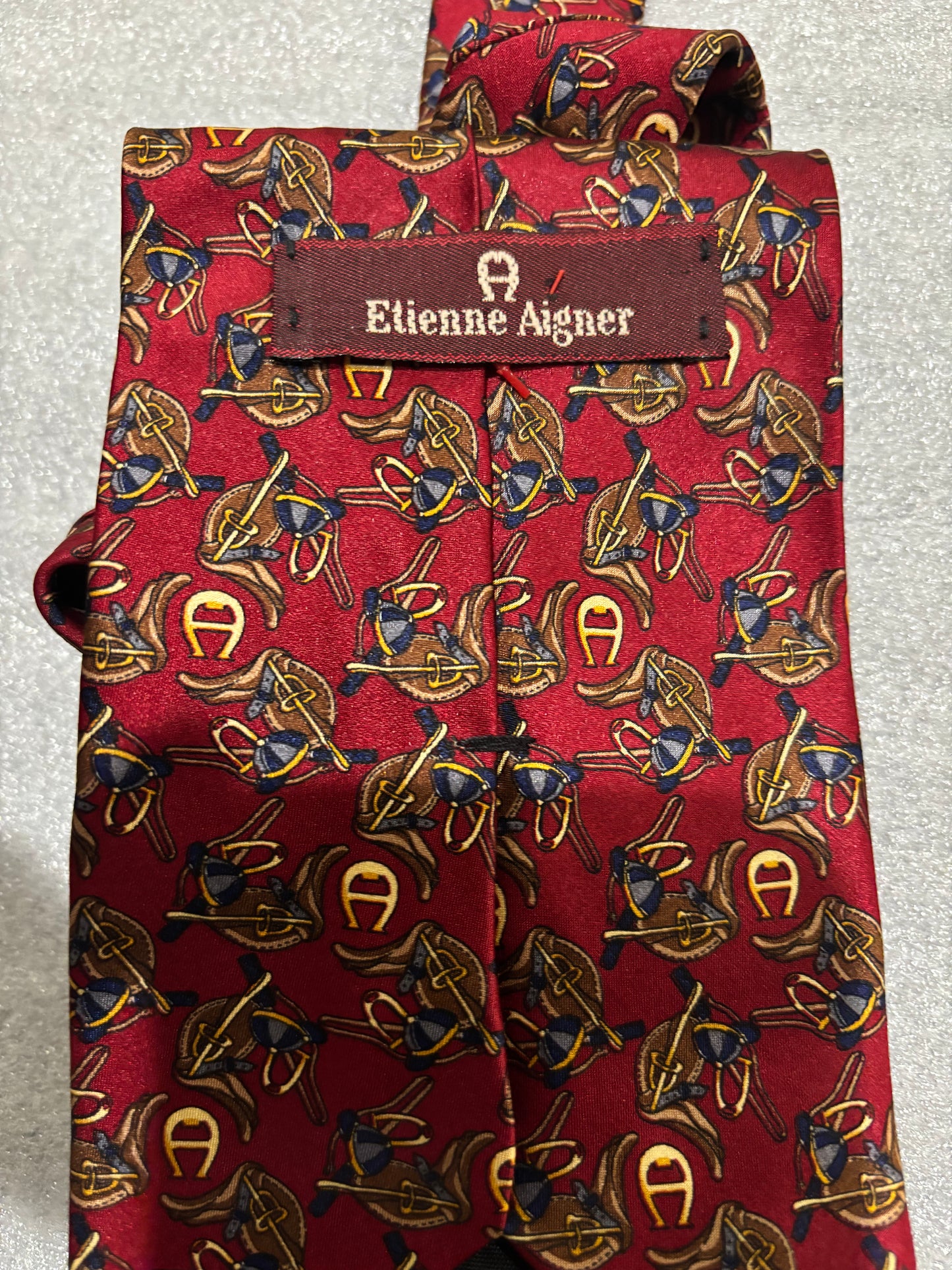 Elienne Aigner Red 100% Silk Tie