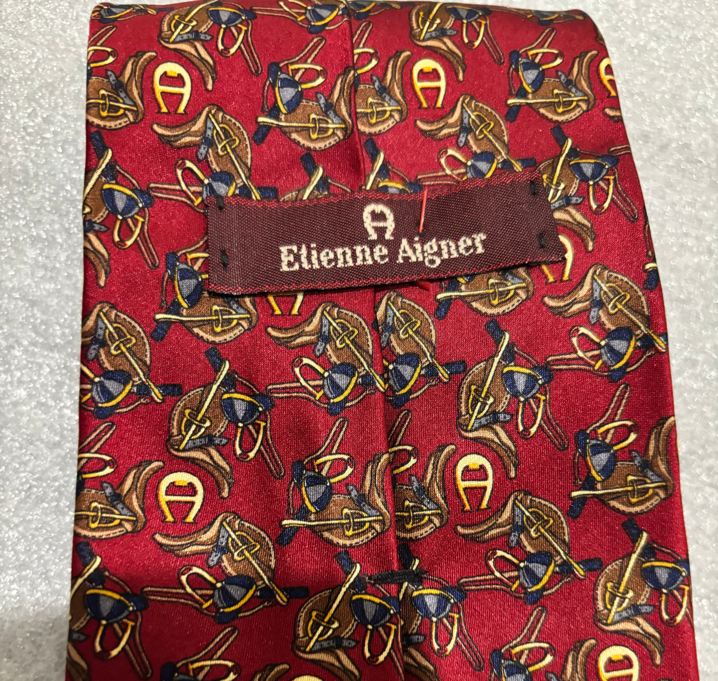 Elienne Aigner Red 100% Silk Tie