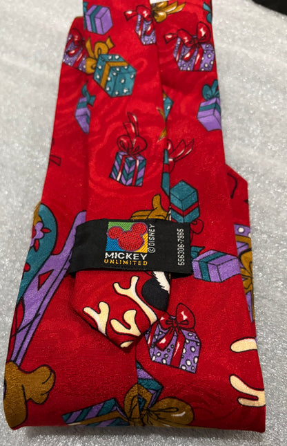 Disney Mickey Minnie & Pluto Christmas Tie