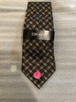 DKNY brown  multicolored Plaid Design 100% Silk Tie 58In