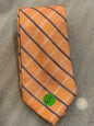 Nautica Orange w/ Blue Stripes 100% Silk Tie
