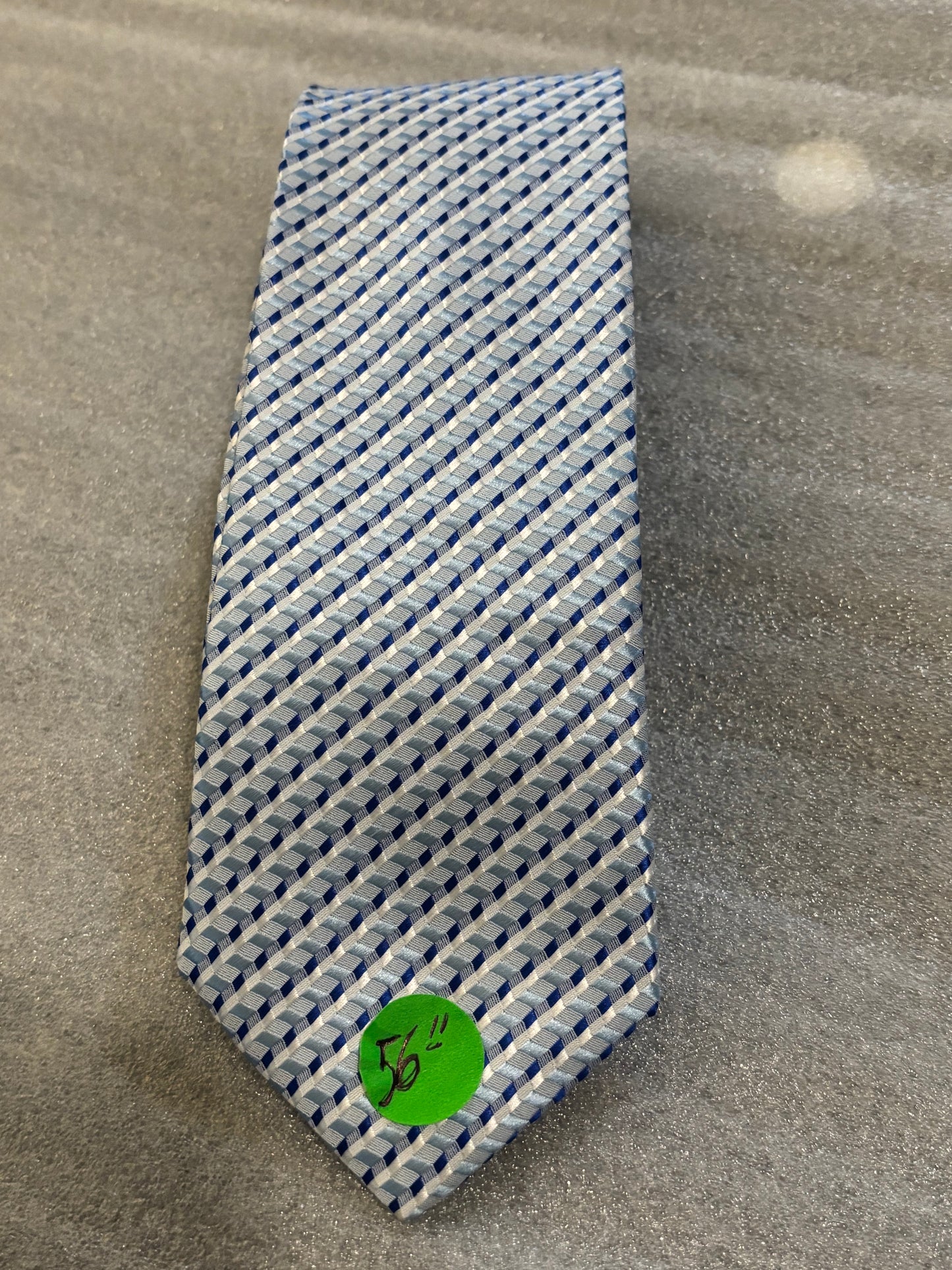 Light Blue with stripe design Tie 100% Polyester 56In