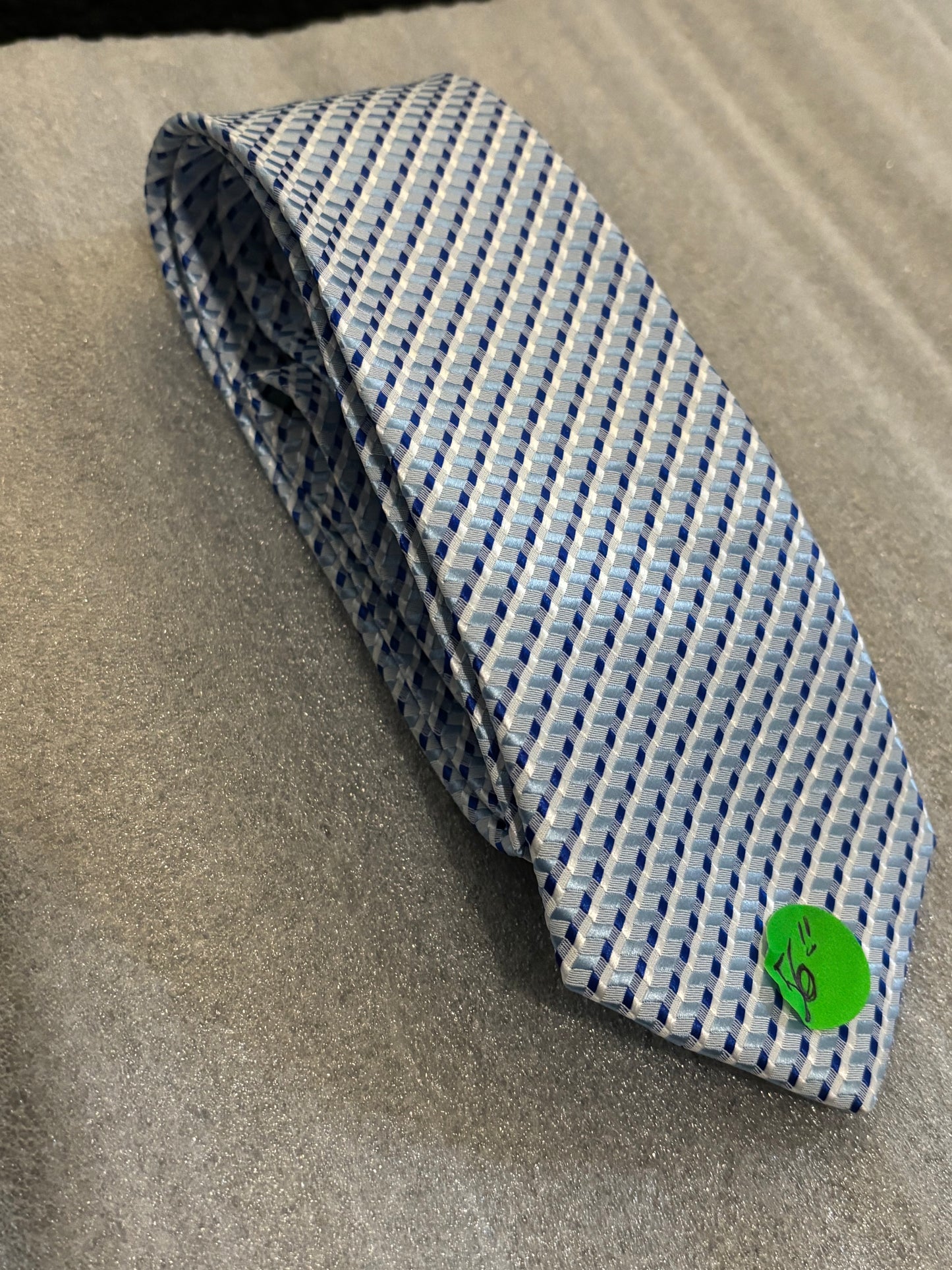 Light Blue with stripe design Tie 100% Polyester 56In