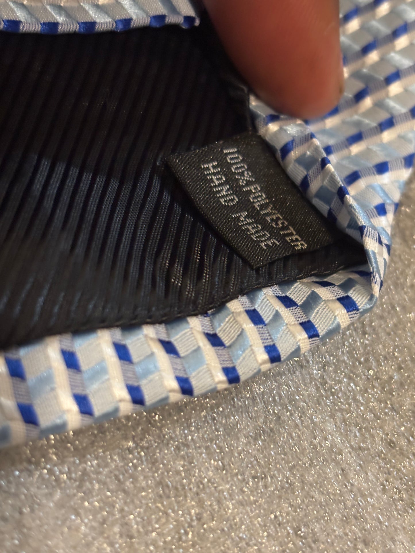 Light Blue with stripe design Tie 100% Polyester 56In