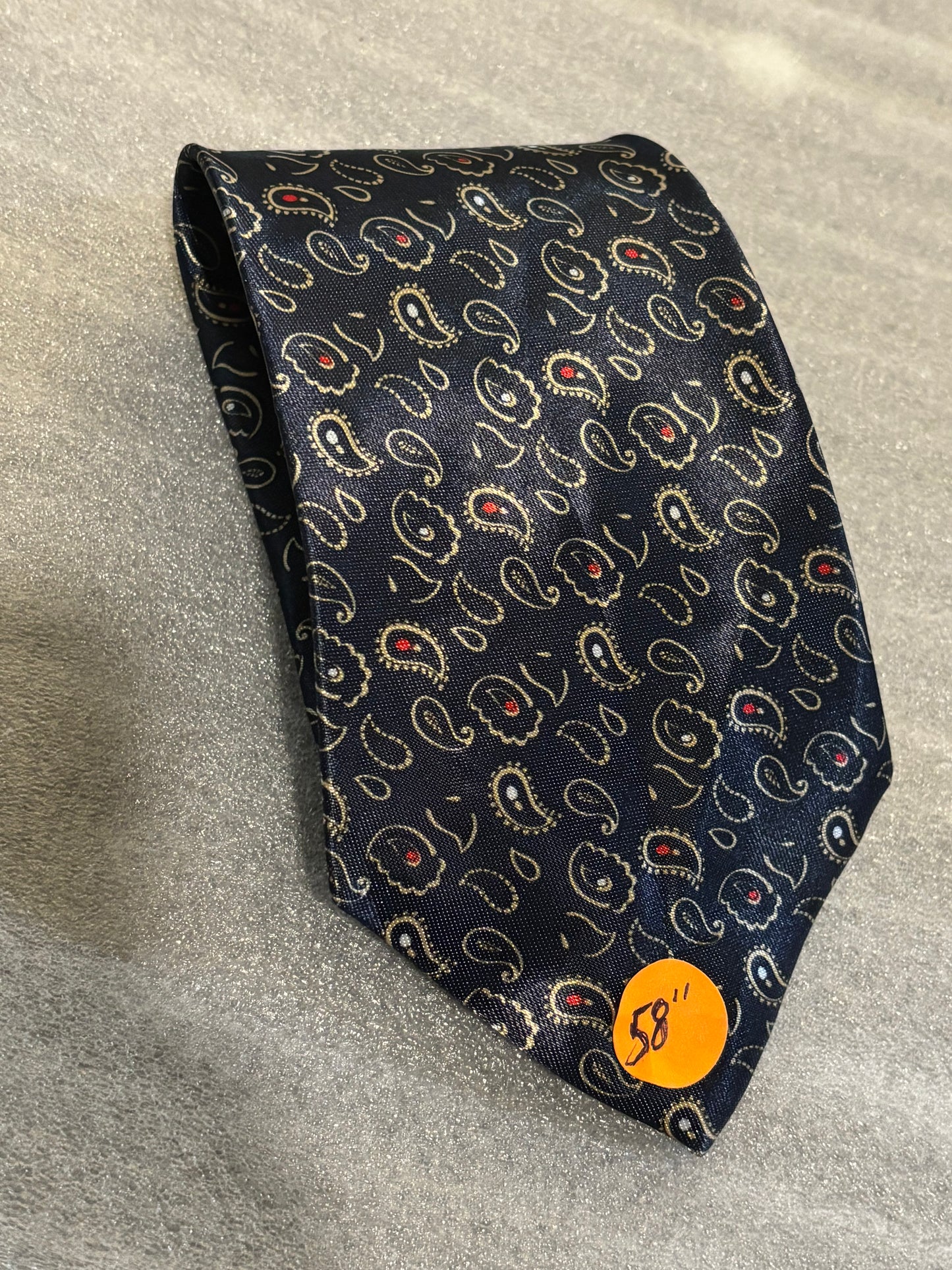 Blue Paisley 100% Polyester Tie 58in