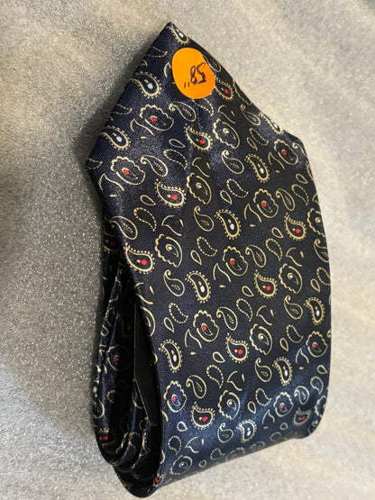 Blue Paisley 100% Polyester Tie 58in
