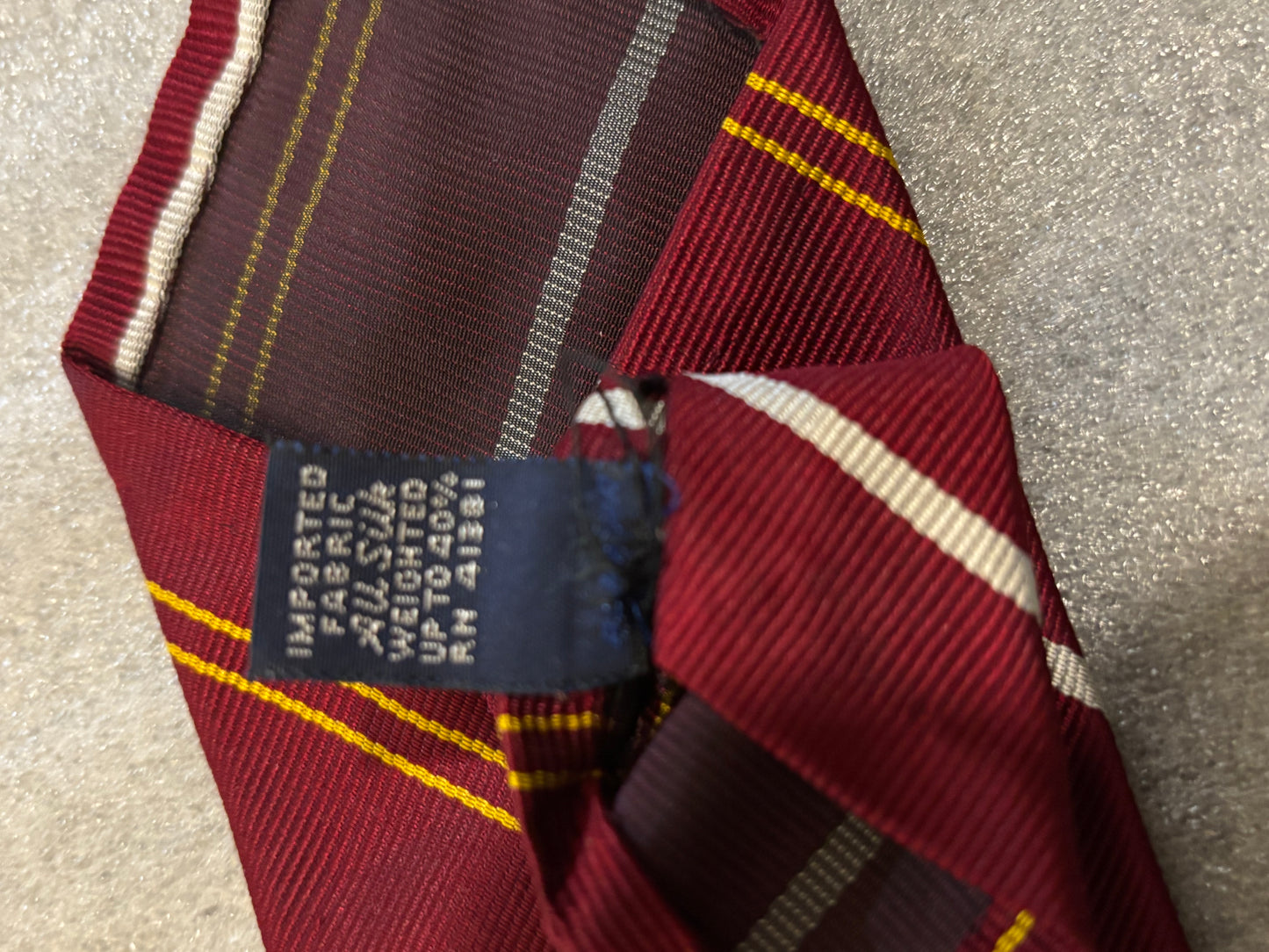 Polo by Ralph Lauren for Nieman Marcus Burgandy w/ Stripes 100 %Silk