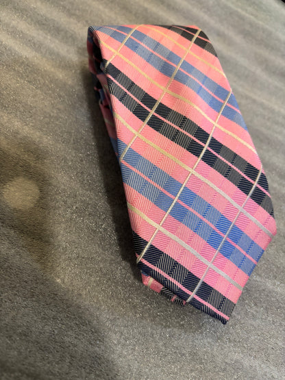 Nautica Pink w/ Stripes 100% Silk 60.5in Tie