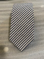 WB Striped White & Gray 100% Cotton 58in Tie