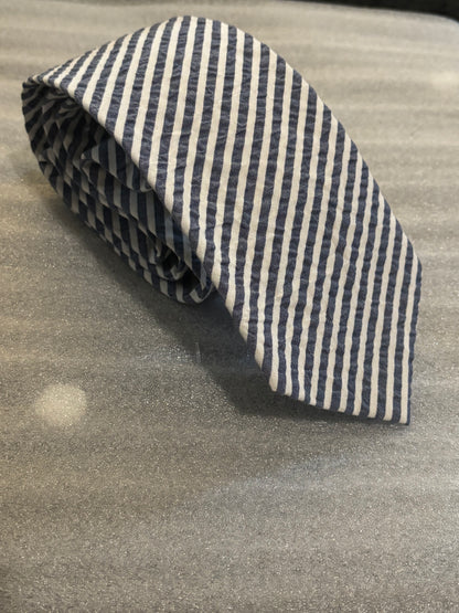 WB Striped White & Gray 100% Cotton 58in Tie