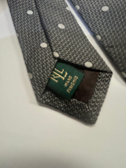 Ralph Lauren charcoal gray Tie w/ White PolkaDots