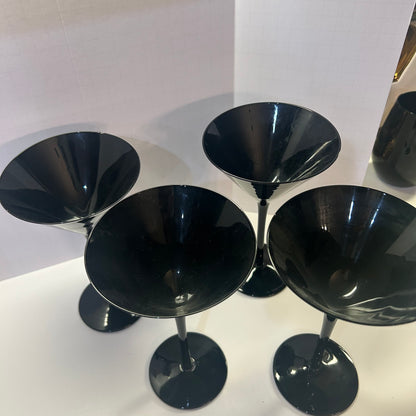 Elegant Blackest Black Martini Glasses (set of 4)