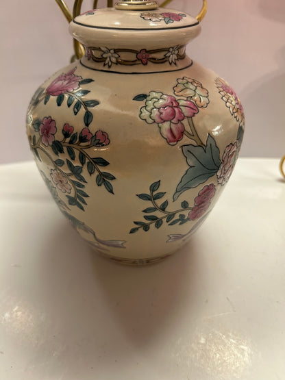 Japanese Jar Lamps with Red Shades (set of 2)