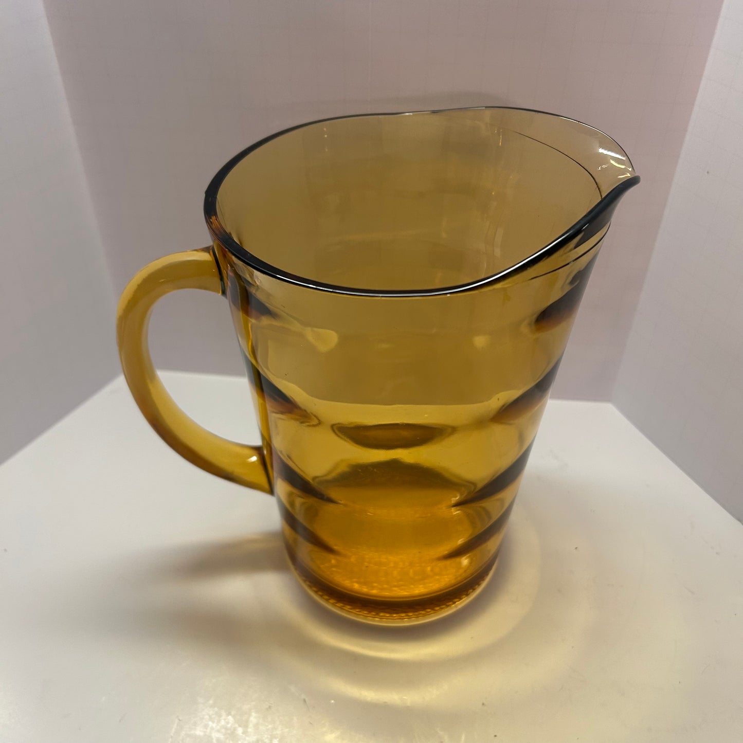 Vintage Amber Gold Glass Pitcher
