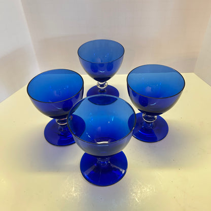 Vintage Cobalt Blue Wine/Sherbet Glasses