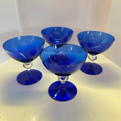 Vintage Cobalt Blue Wine/Sherbet Glasses