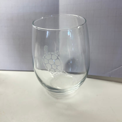 Turtle Design Drinking Glasses (set of 3)