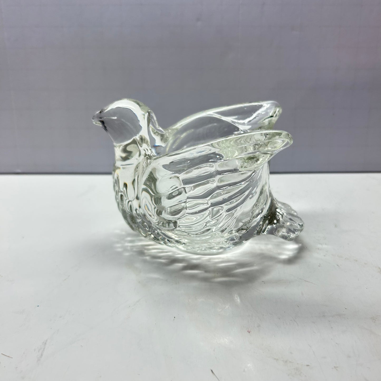 Avon Vintage Crystal Candle Holder Dove In Flight Bird