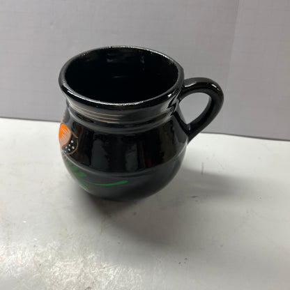 Black Mug with Orange Butterfly and