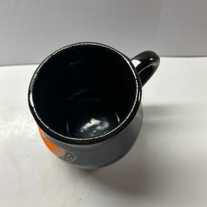 Black Mug with Orange Butterfly and