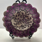 Royal Purple Glass Decorative Dessert Trinket/Candy Dish 8in diameter