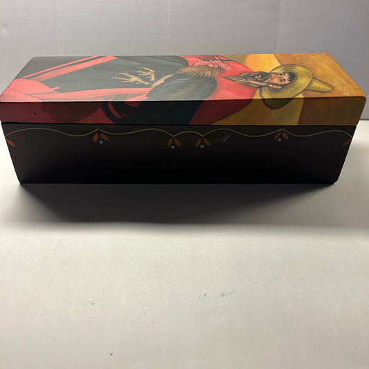 Hispanic Inspired Colorful Wood Wine/Liquor Storage Box