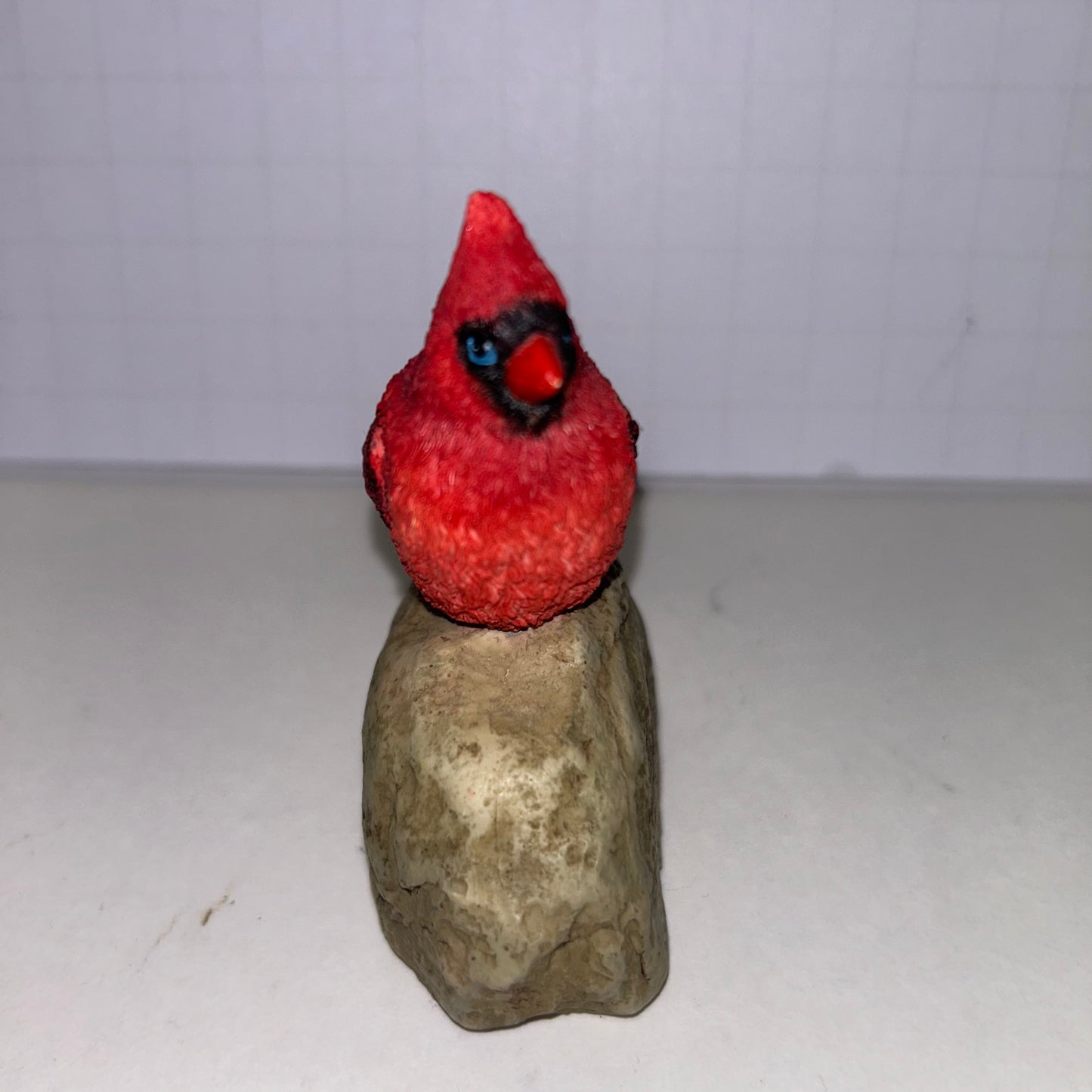 Red Robin Perched on a Stone w/ Love Engraved