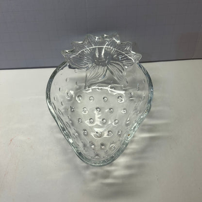 Glass Strawberry Trinket/ Candy Dish