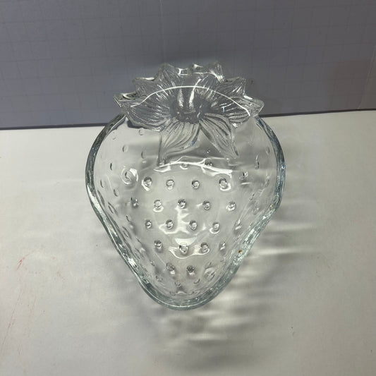 Glass Strawberry Trinket/ Candy Dish