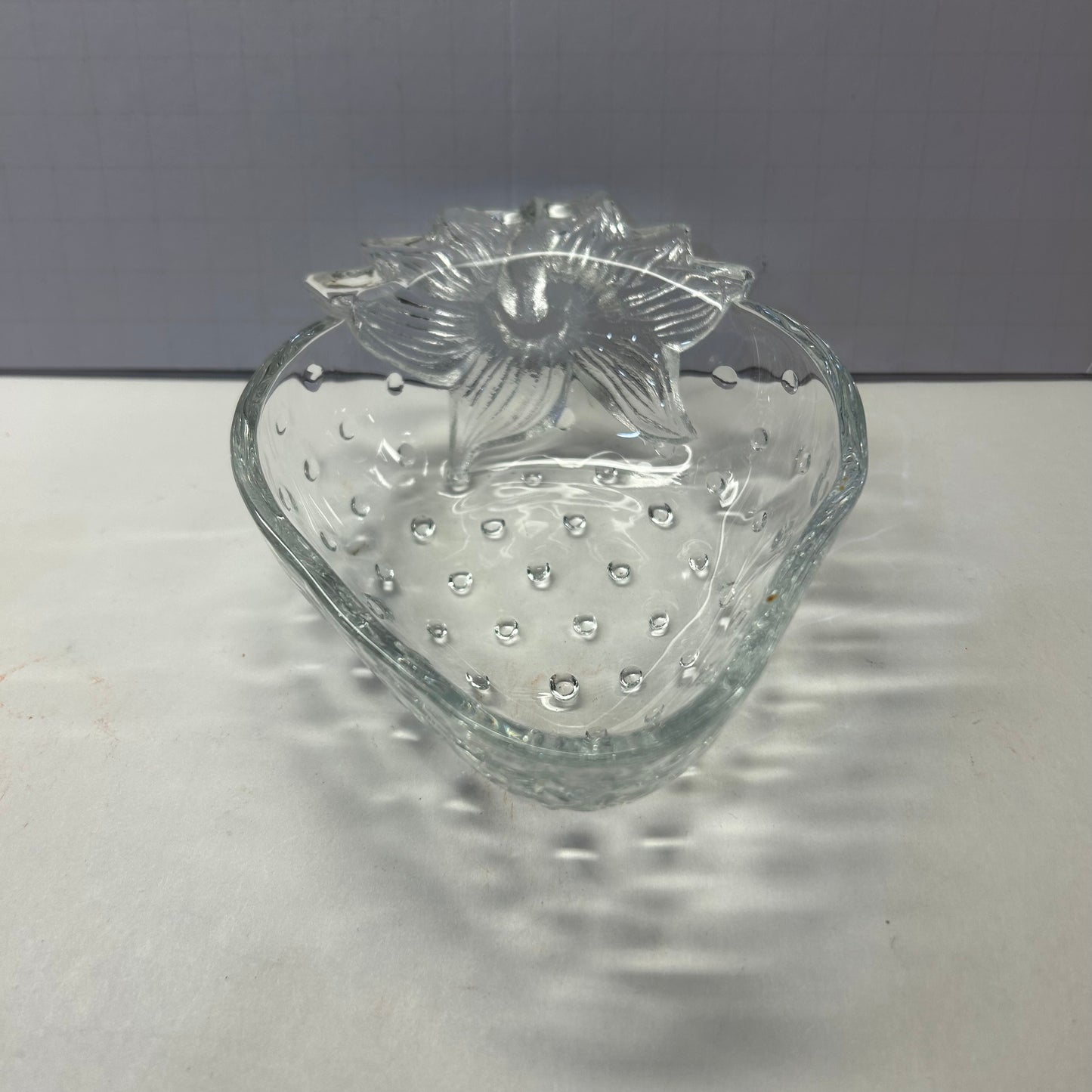 Glass Strawberry Trinket/ Candy Dish