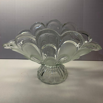 Vintage Glass Pedestal Floral Dish